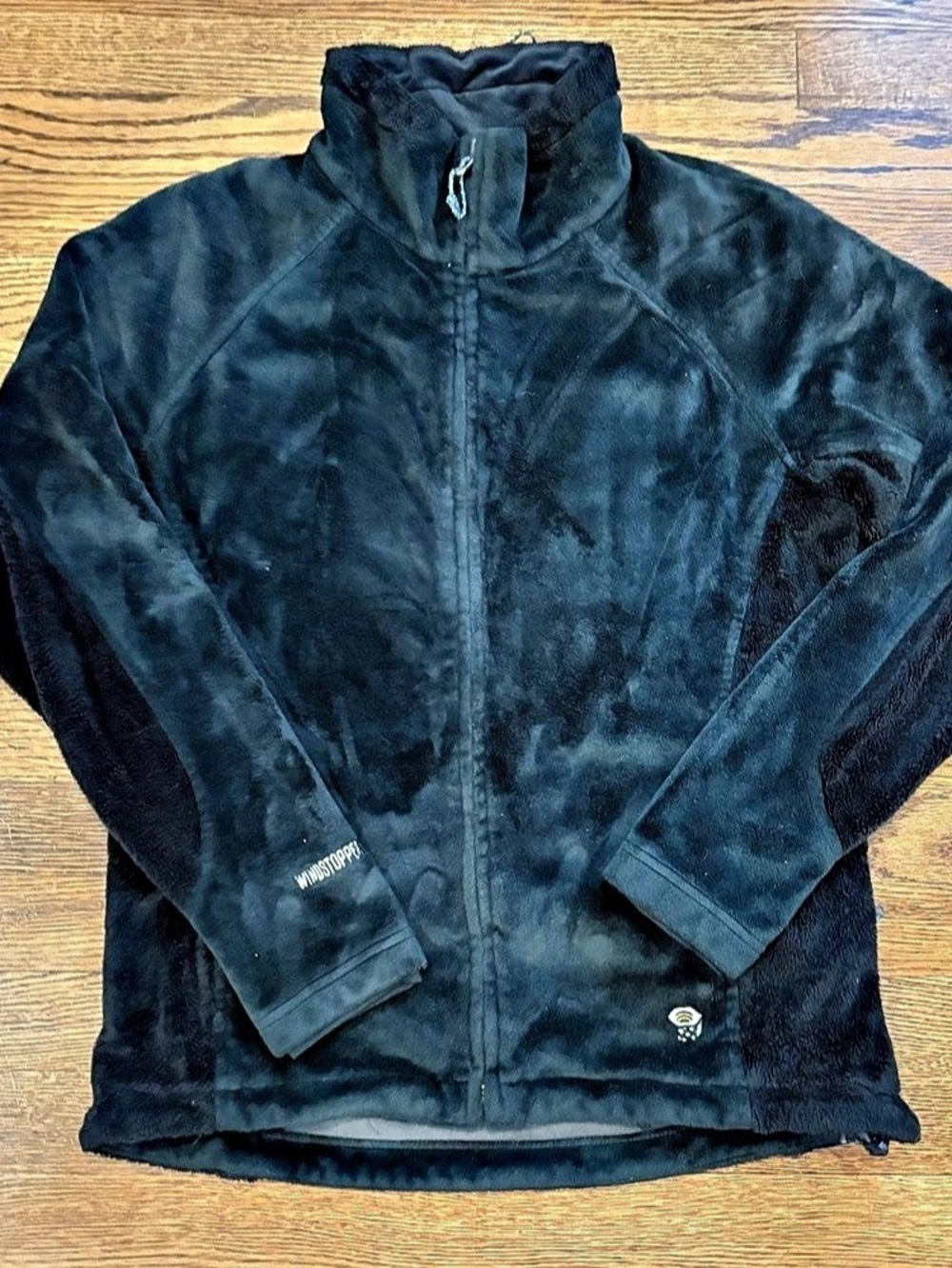 Women’s Mountain Hardwear Windstopper Black Fleece Jacket Size Medium